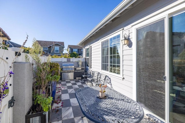 view of patio featuring area for grilling