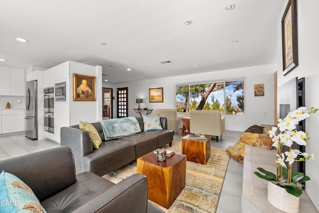 view of tiled living room