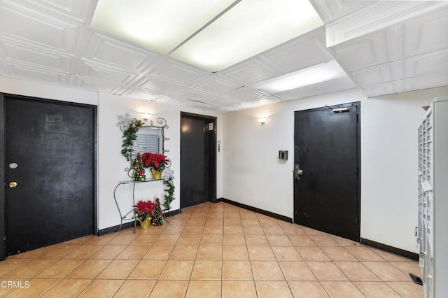 view of tiled foyer entrance