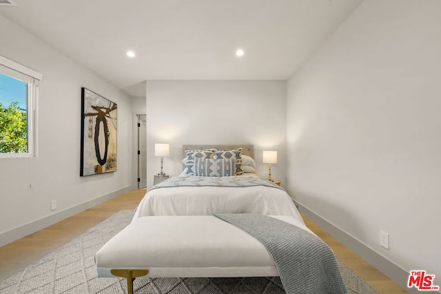 bedroom featuring light hardwood / wood-style floors