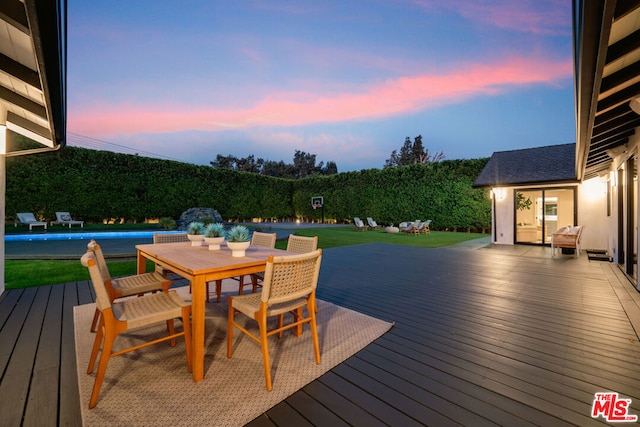 view of deck at dusk