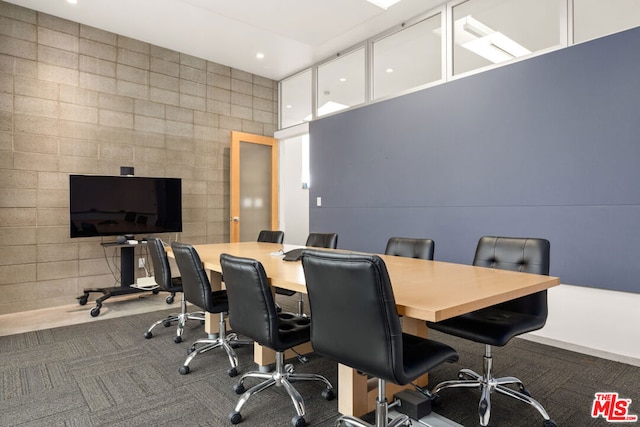 view of carpeted office space