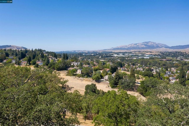 aerial view with a mountain view