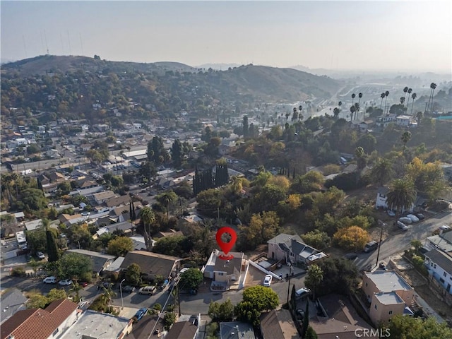 aerial view with a mountain view