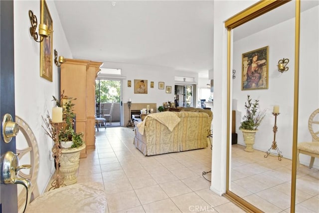 view of tiled living room