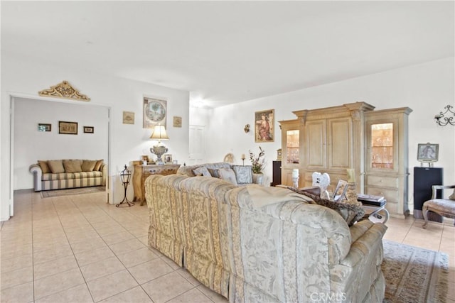 view of tiled living room