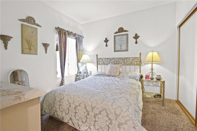 bedroom featuring carpet floors and a closet