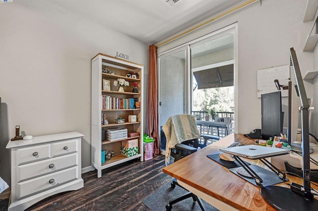 office featuring dark hardwood / wood-style flooring