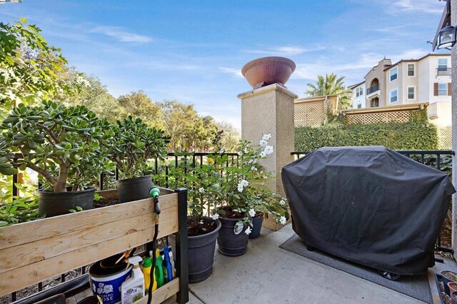 view of patio featuring area for grilling