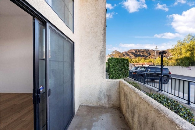 balcony with a mountain view