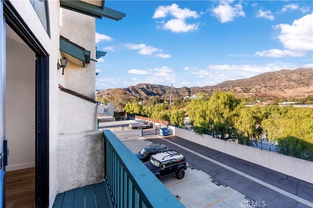 balcony with a mountain view