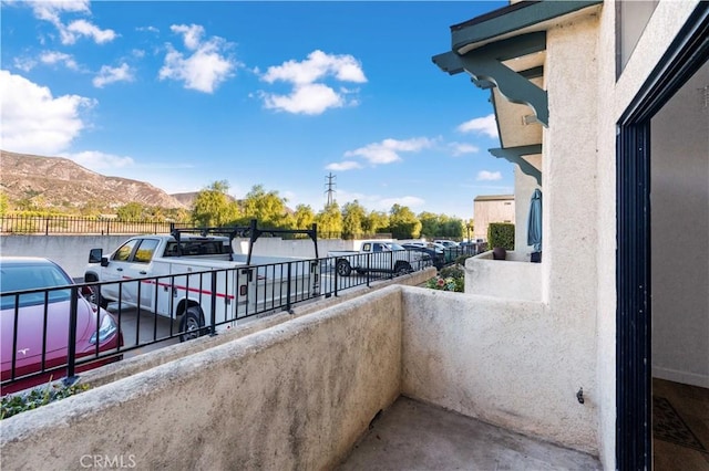 balcony with a mountain view