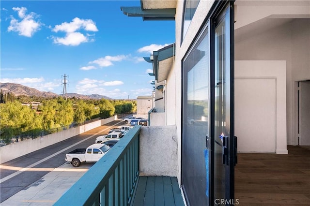 balcony with a mountain view