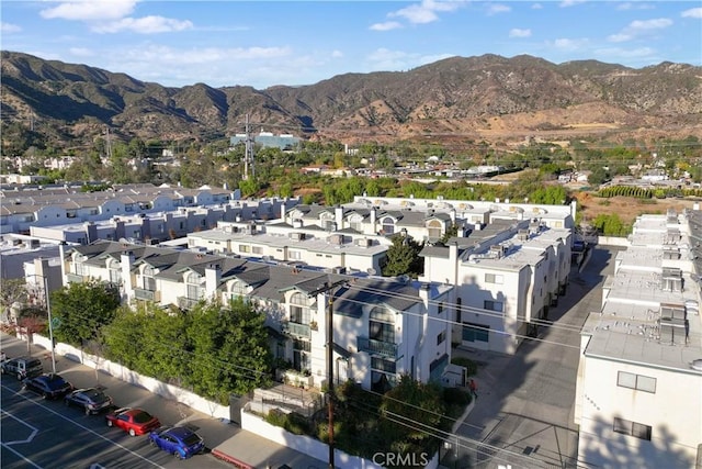 aerial view with a mountain view