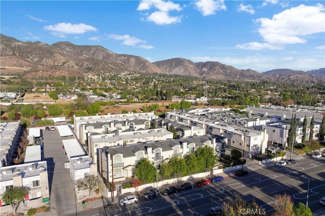 exterior space featuring a mountain view