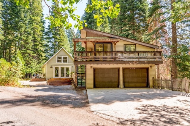 view of property with a garage