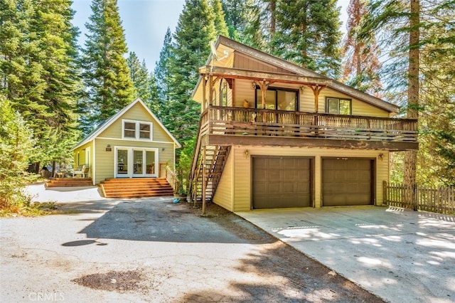 front of property with a garage