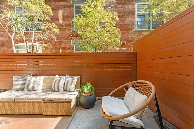 balcony with an outdoor hangout area