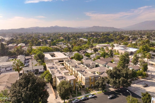 aerial view with a mountain view