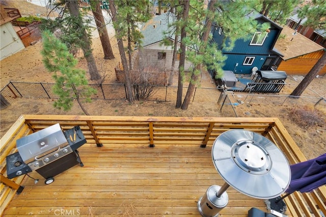 deck featuring area for grilling