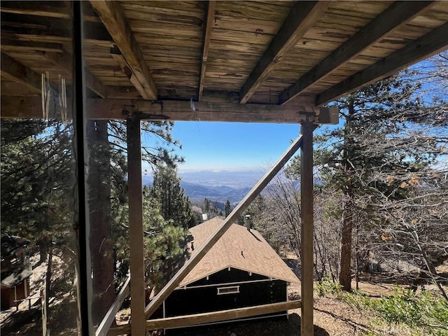 exterior space with a mountain view