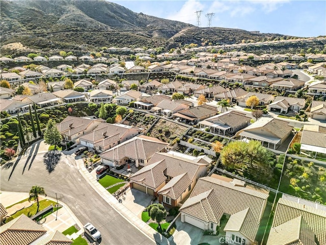 drone / aerial view with a mountain view