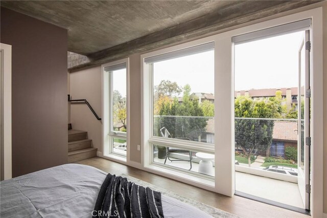 interior space with light hardwood / wood-style flooring