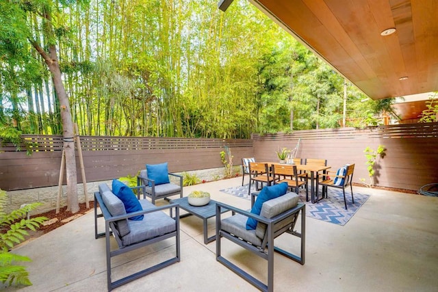 view of patio / terrace featuring an outdoor hangout area