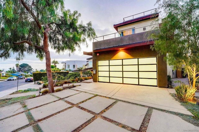 modern home featuring a balcony