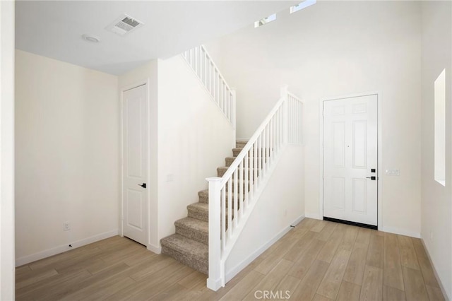 foyer entrance featuring light hardwood / wood-style floors