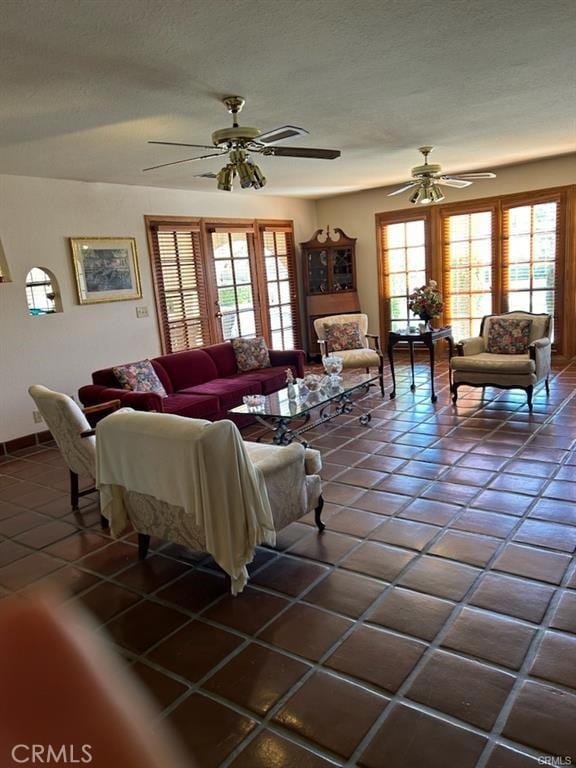 view of tiled living room