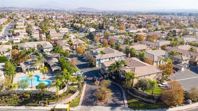 aerial view with a mountain view