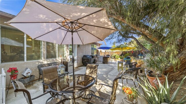 view of patio / terrace with a grill