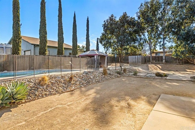 view of yard with a gazebo