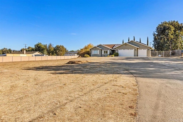 exterior space with a garage