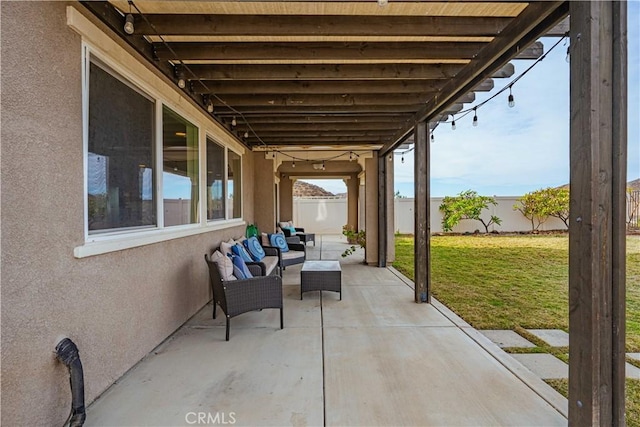 view of patio featuring outdoor lounge area