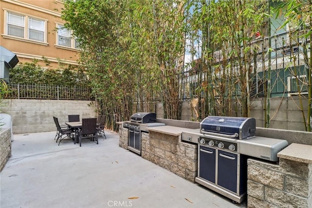 view of patio / terrace with grilling area and an outdoor kitchen