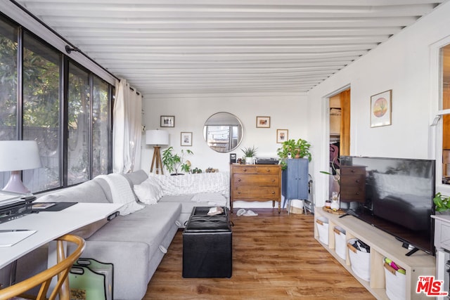 living room featuring light hardwood / wood-style flooring