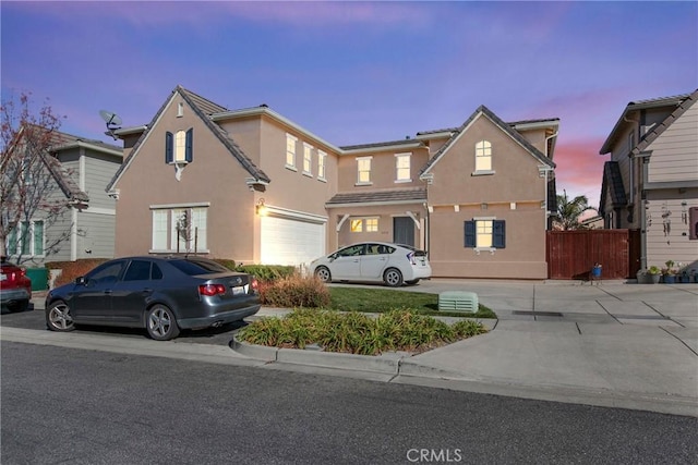 view of property featuring a garage