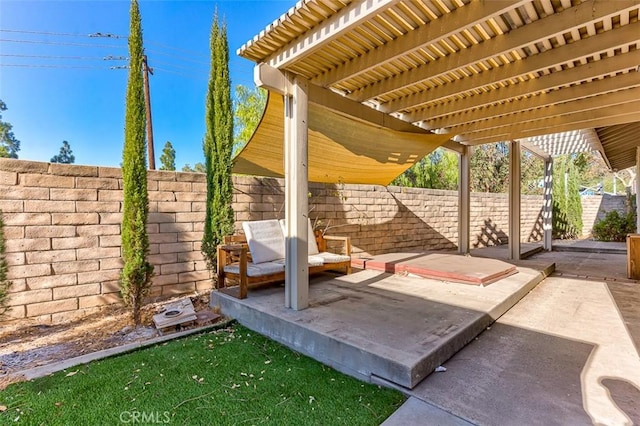 view of patio with a pergola