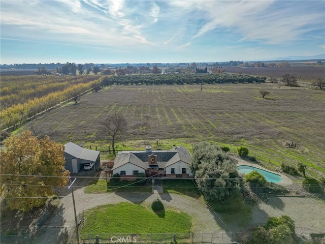 aerial view featuring a rural view