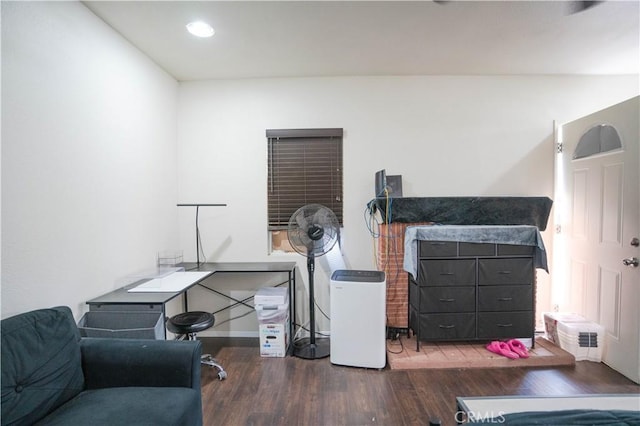 office featuring dark wood-type flooring