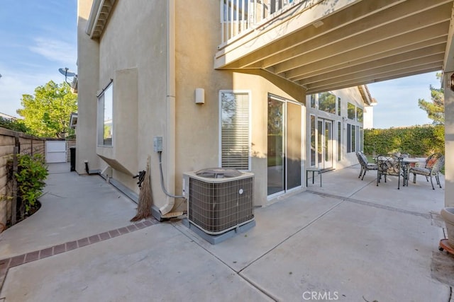 view of patio / terrace featuring a balcony and central AC