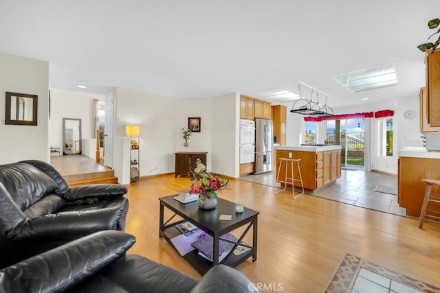 living room featuring light hardwood / wood-style floors