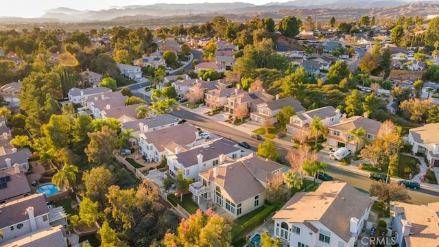 bird's eye view featuring a mountain view