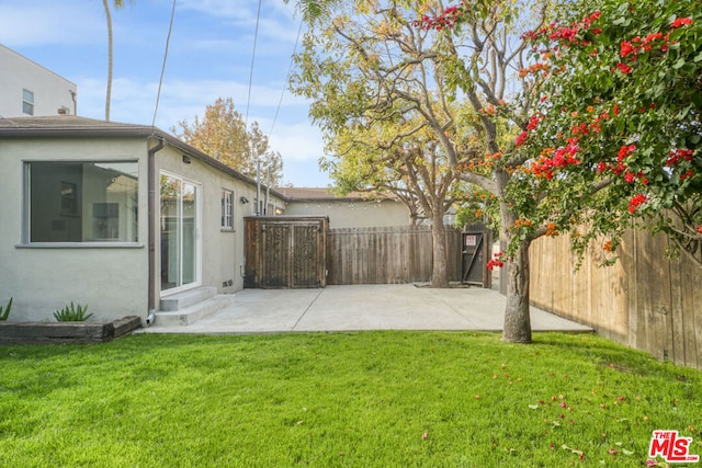 view of yard with a patio