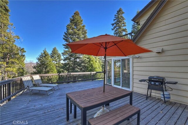 deck featuring area for grilling