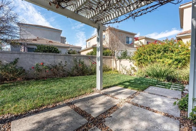 view of patio featuring a pergola