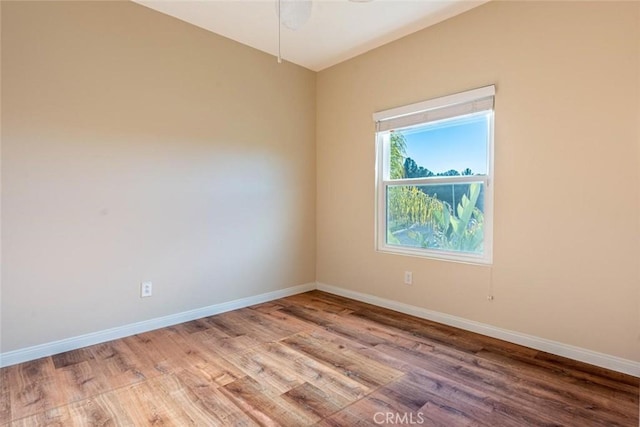 spare room with light wood-type flooring