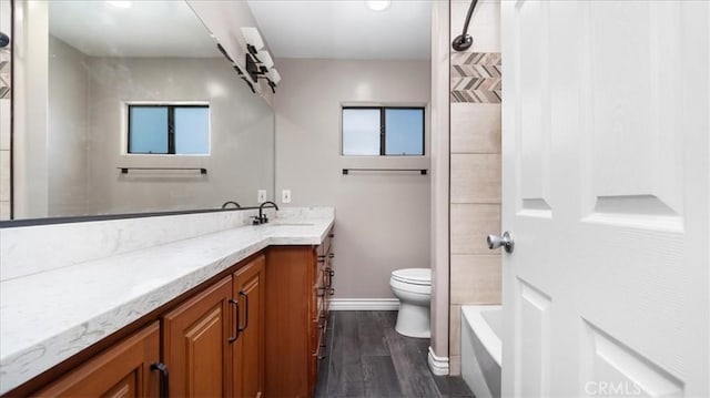 145 Carlota Way, Riverside, CA 92507 - bathroom with vanity, wood finished floors, and plenty of natural light